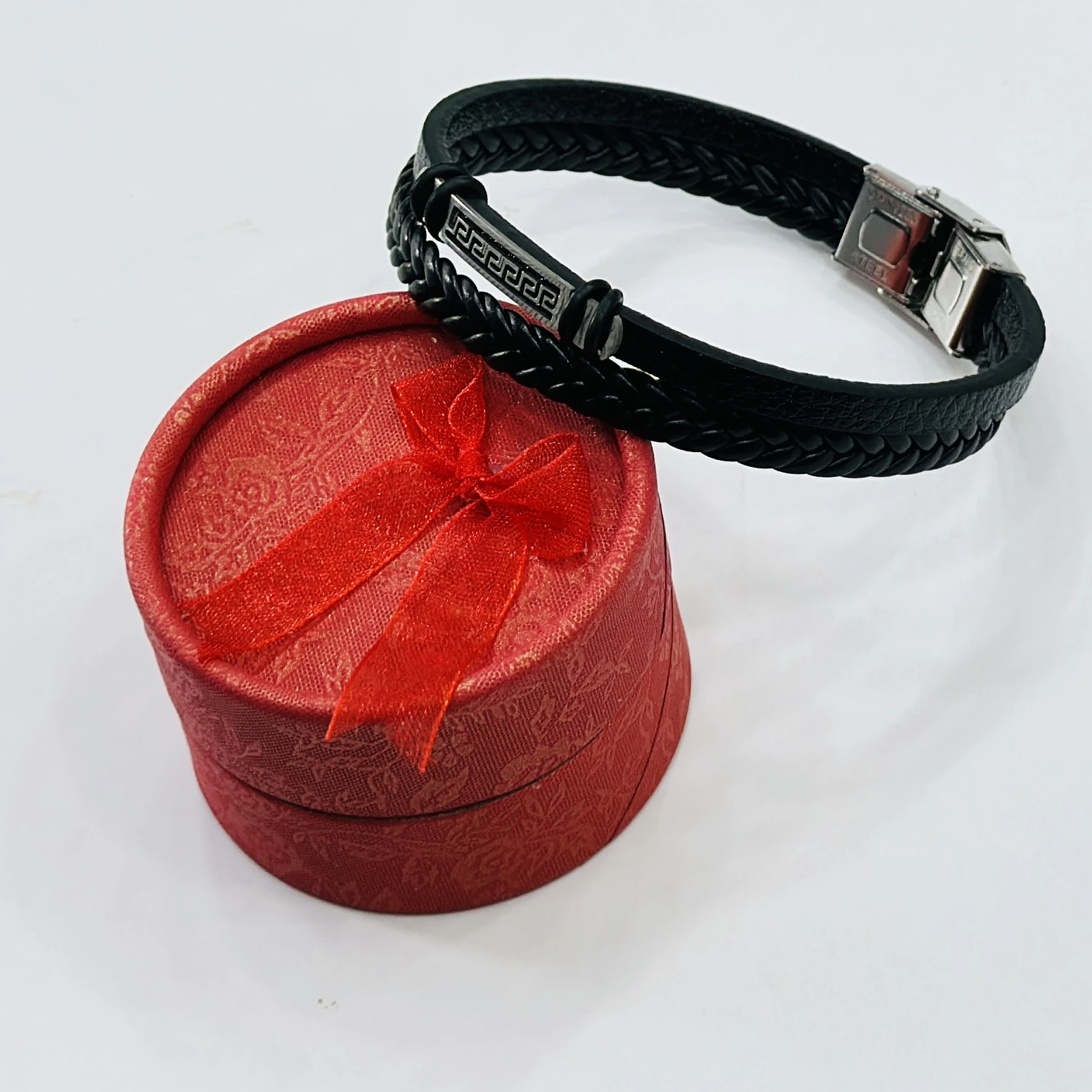 Men's Genuine Braided Leather Bracelet