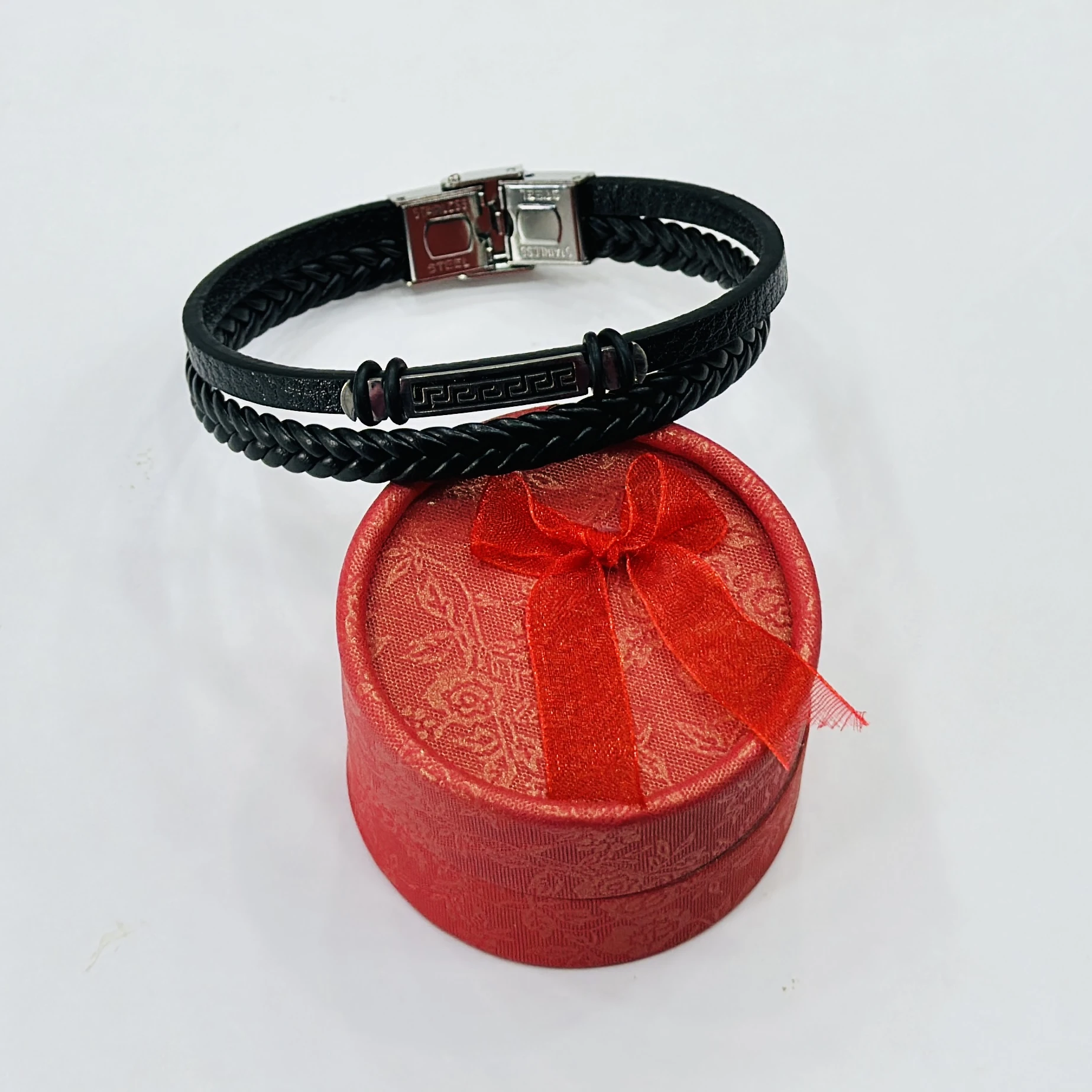 Men's Genuine Braided Leather Bracelet