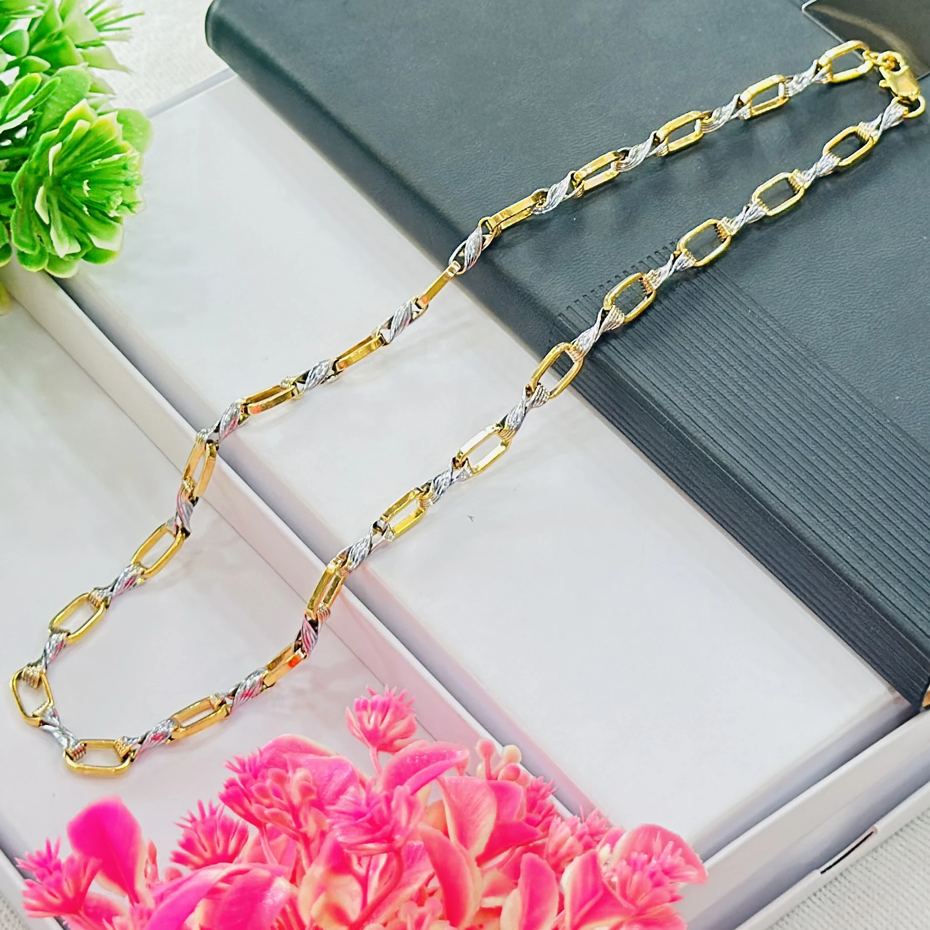 High quality gold and silver color chain for men