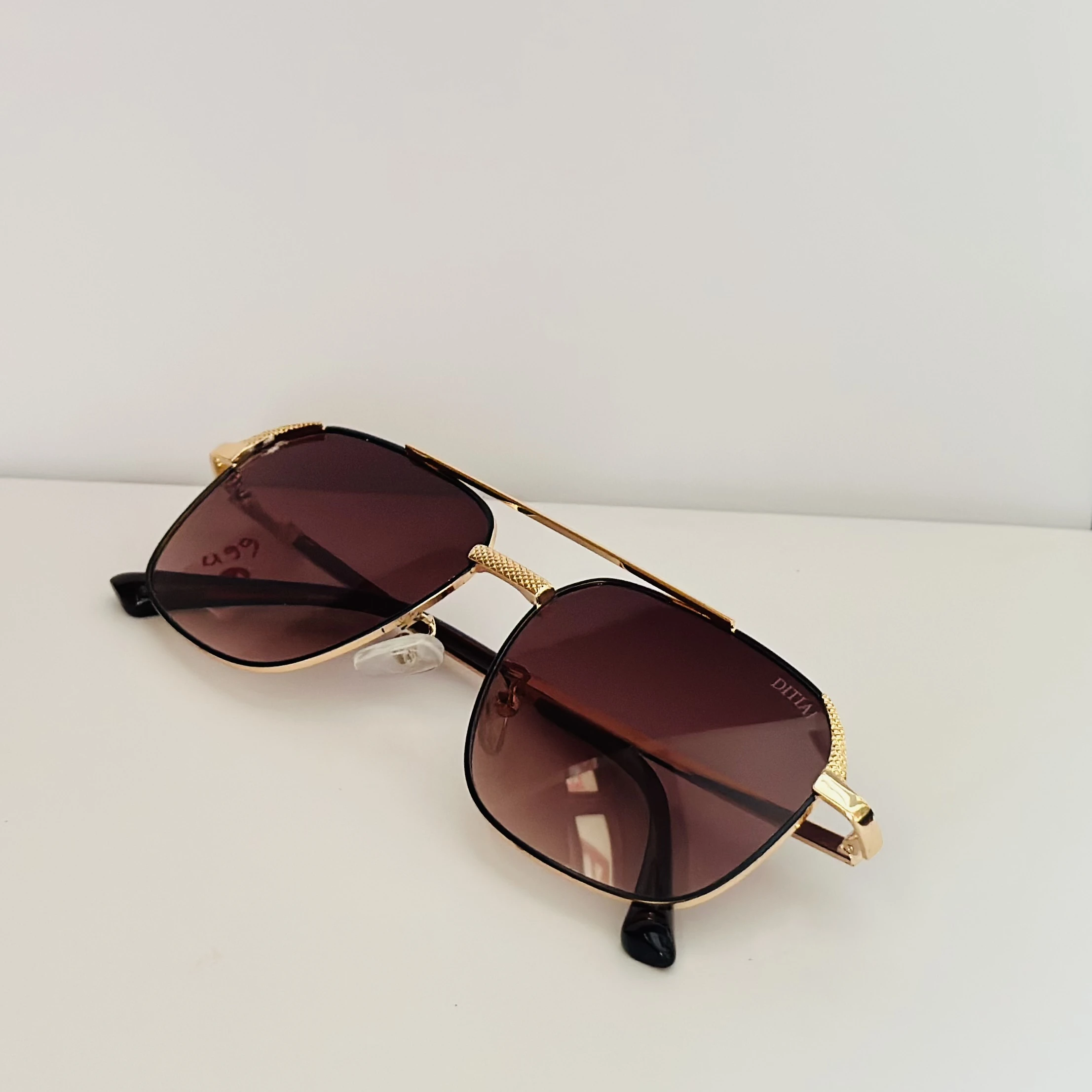 Vincent Chase gold and black square sunglasses