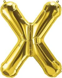 Gold foil letter "X” balloon