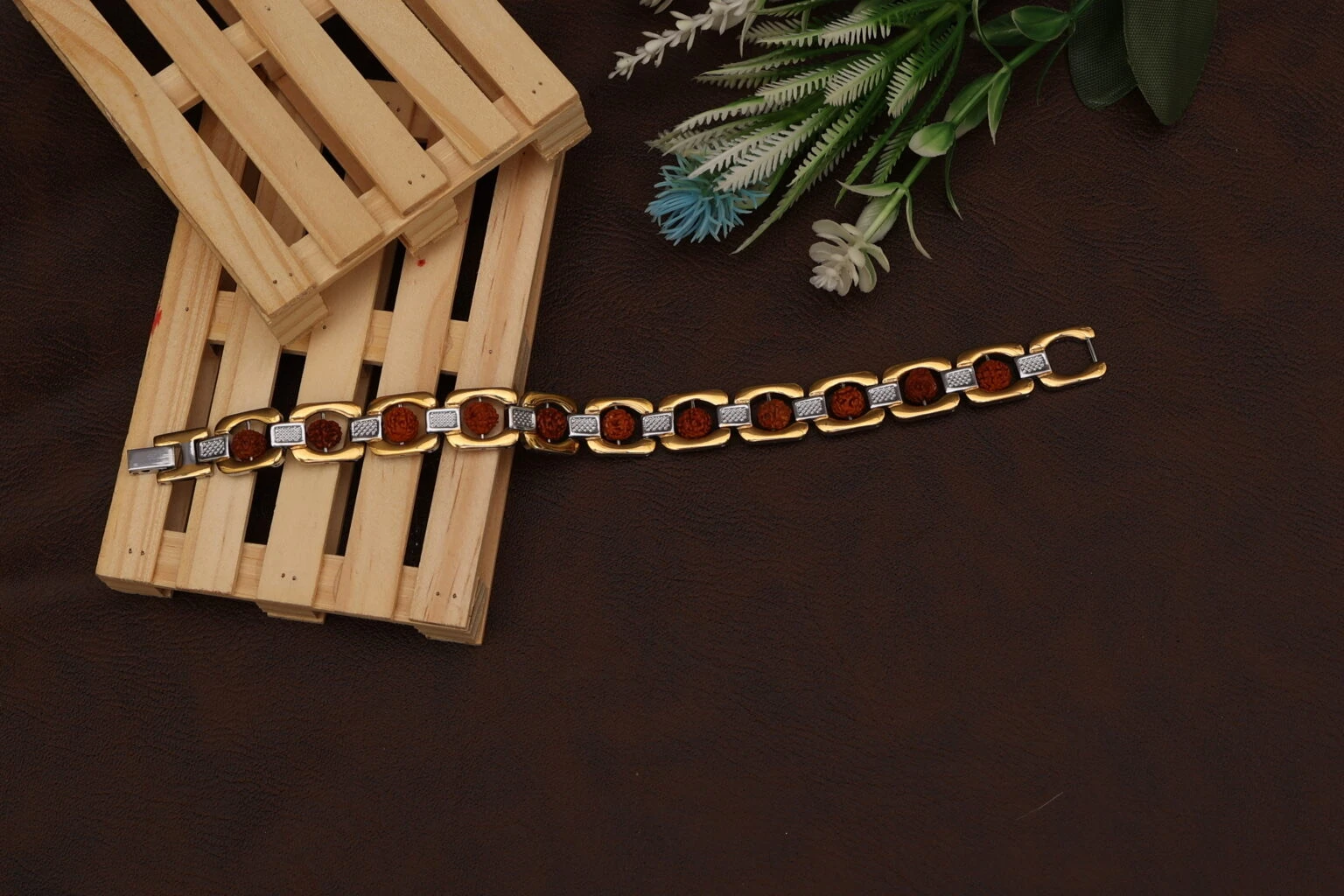 Gold Rudraksha Premium Bracelet
