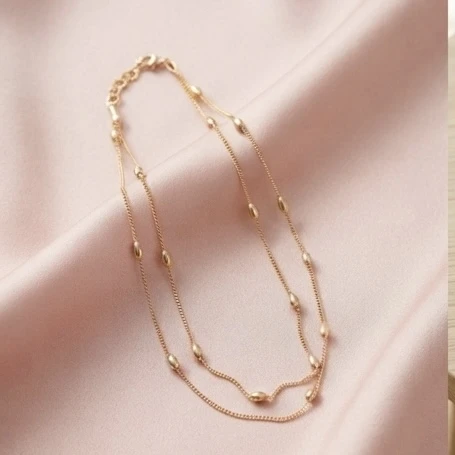Gold plated layered necklace