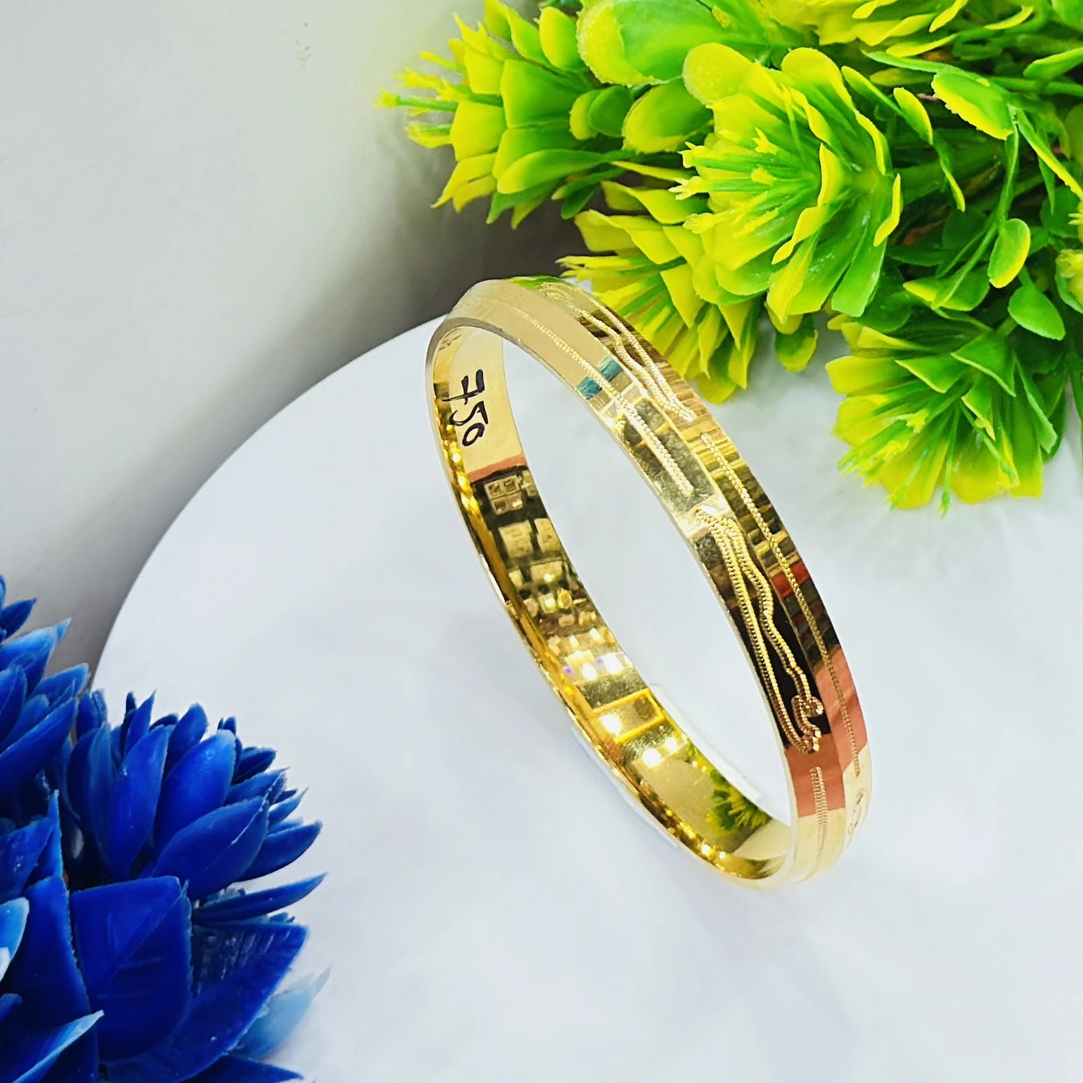 Nakoda Ornaments men's exclusive 916 Punjabi gold jaguar kada bracelet.