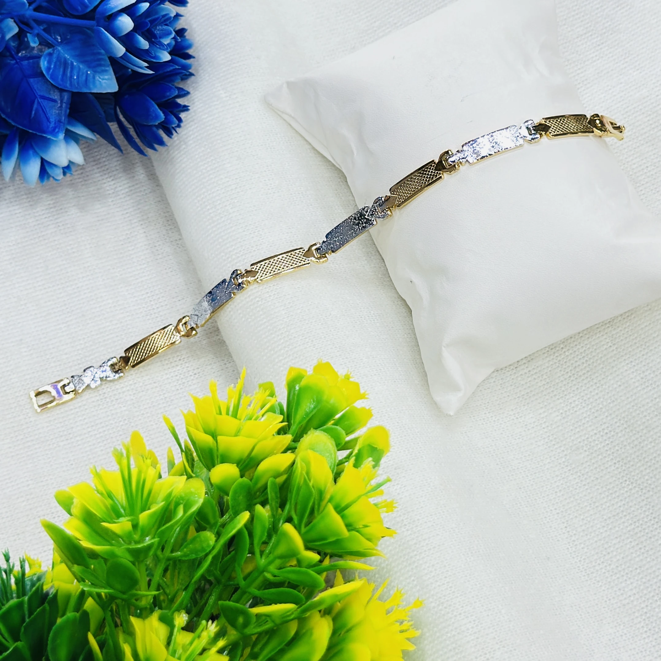men's platinum and rose gold bracelet