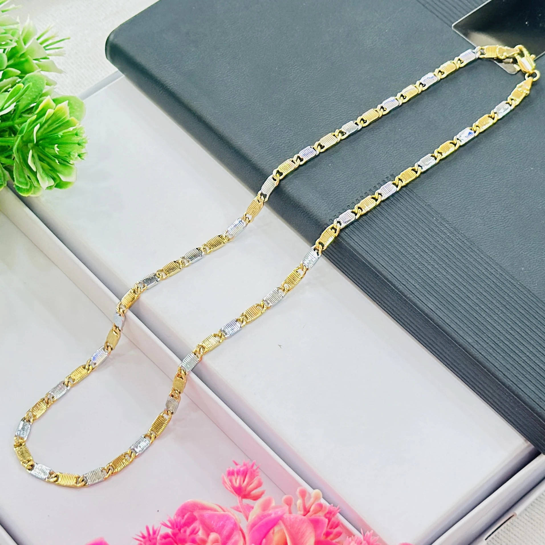 High quality gold and silver color chain for men