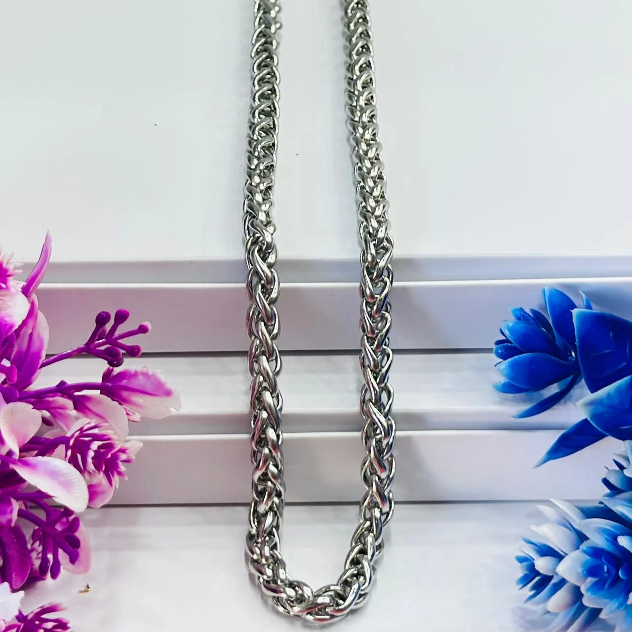 Stainless Steel Silver Wheat Chain