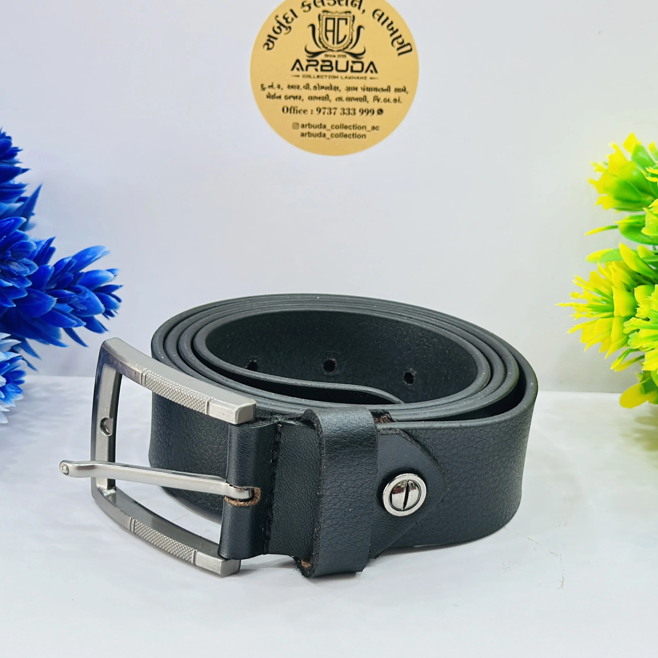 Black leather formal belT