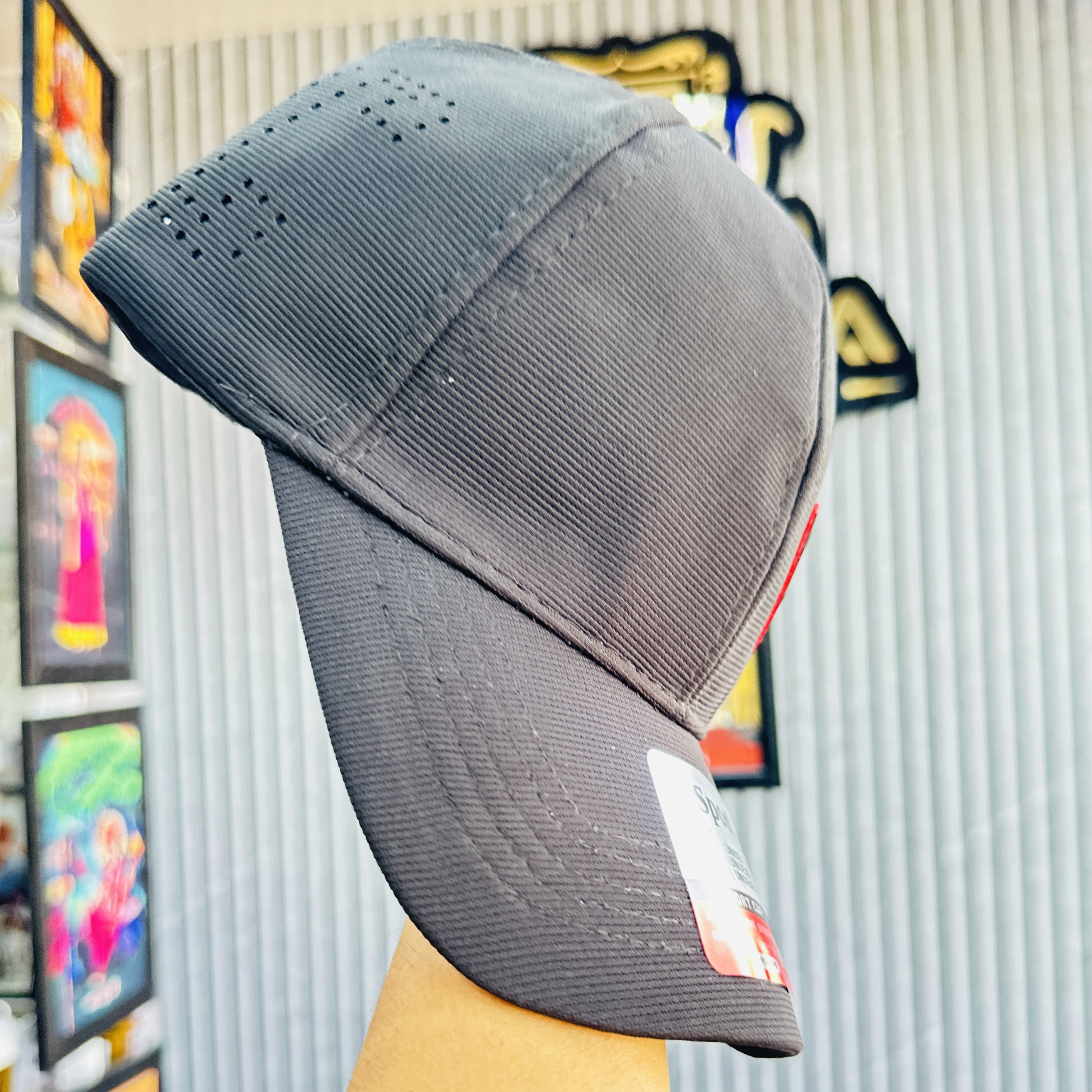 unisex grey sport cap