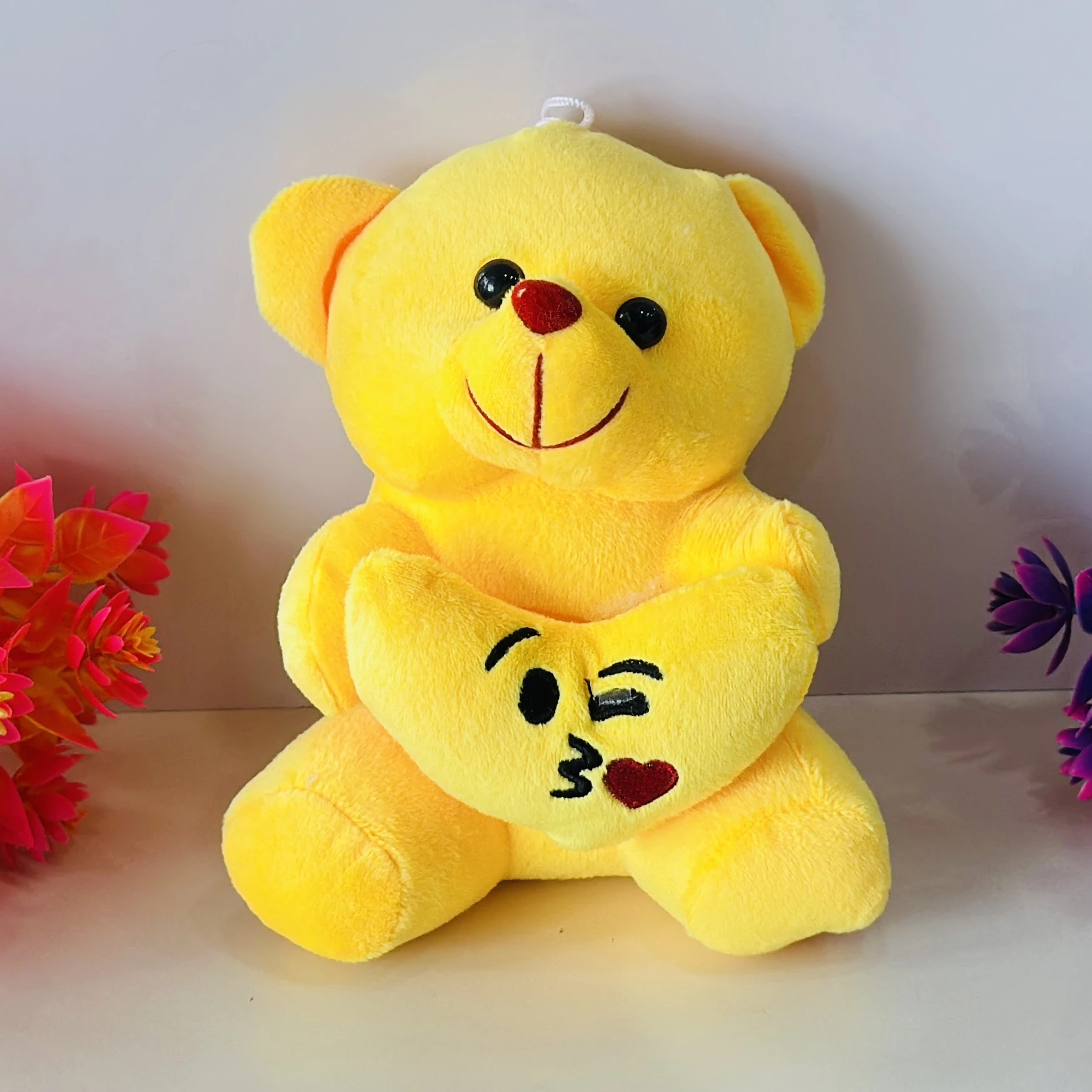 Yellow With Heart Teddy Bear