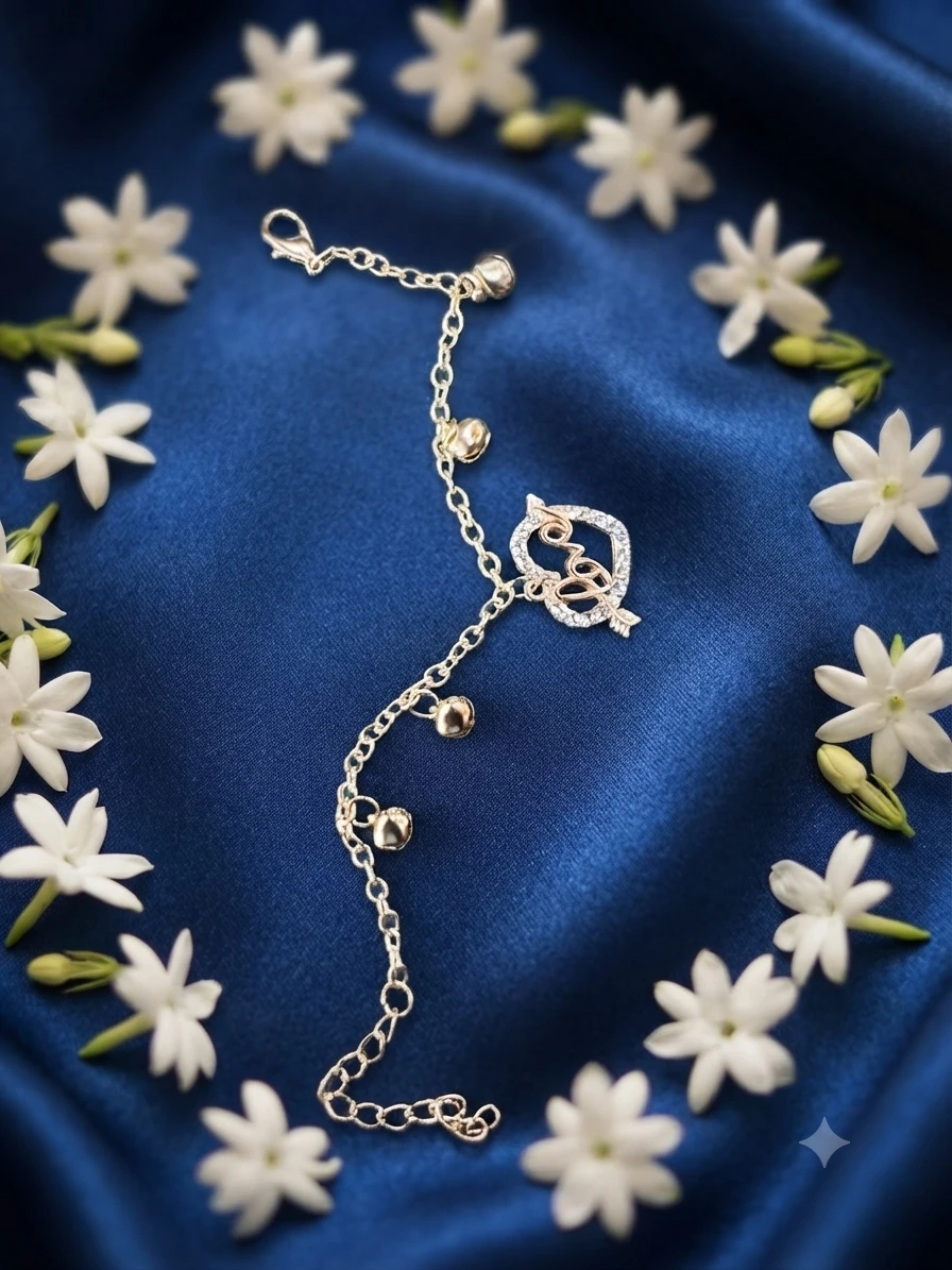 Gold plated alloy charm bracelet