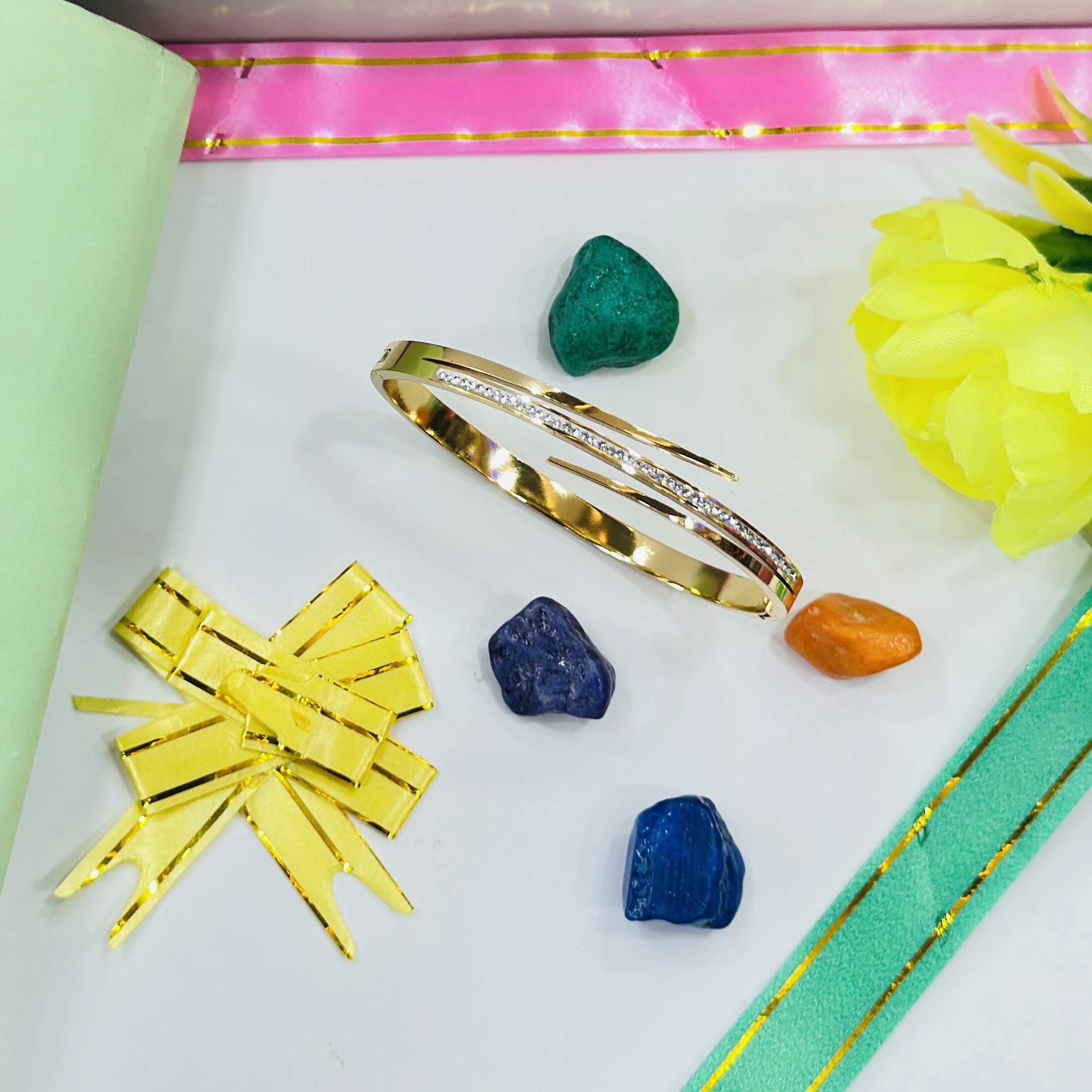 Gold plated bangle bracelet