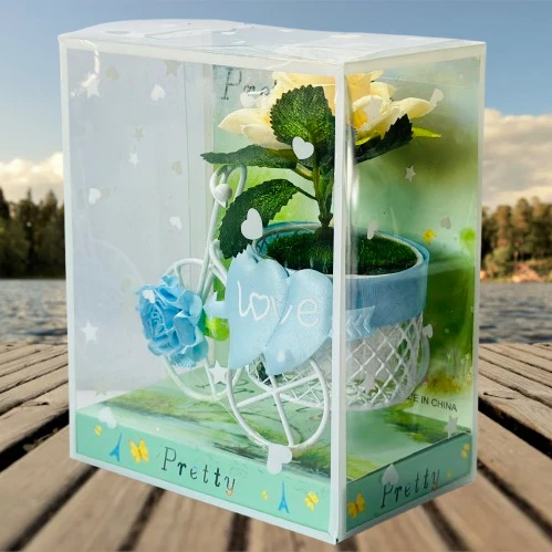 Bicycle Artificial Flower Decor Plant