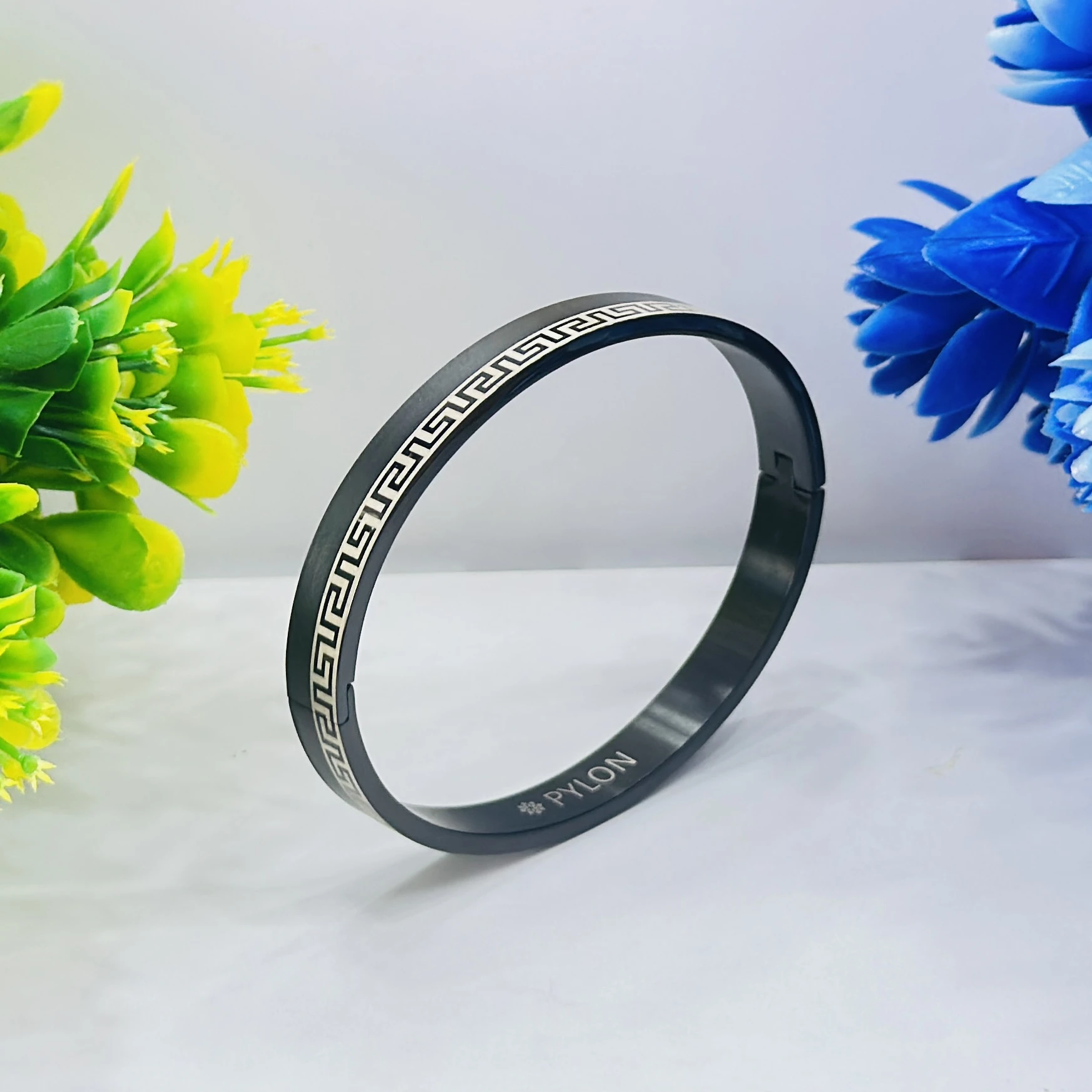 Black Stainless Steel Kada Bracelet