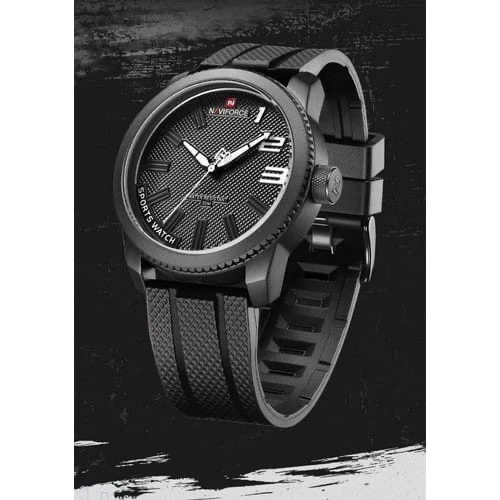 Sport watch with a silicone band and a quartz movement.