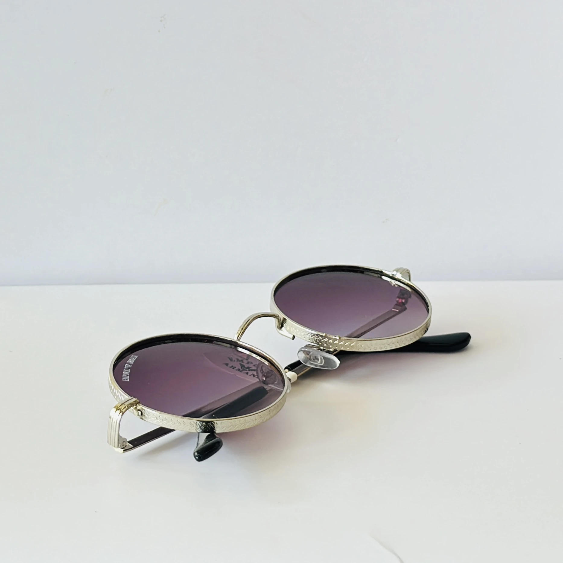 Emporio Armani round metal frame sunglasses