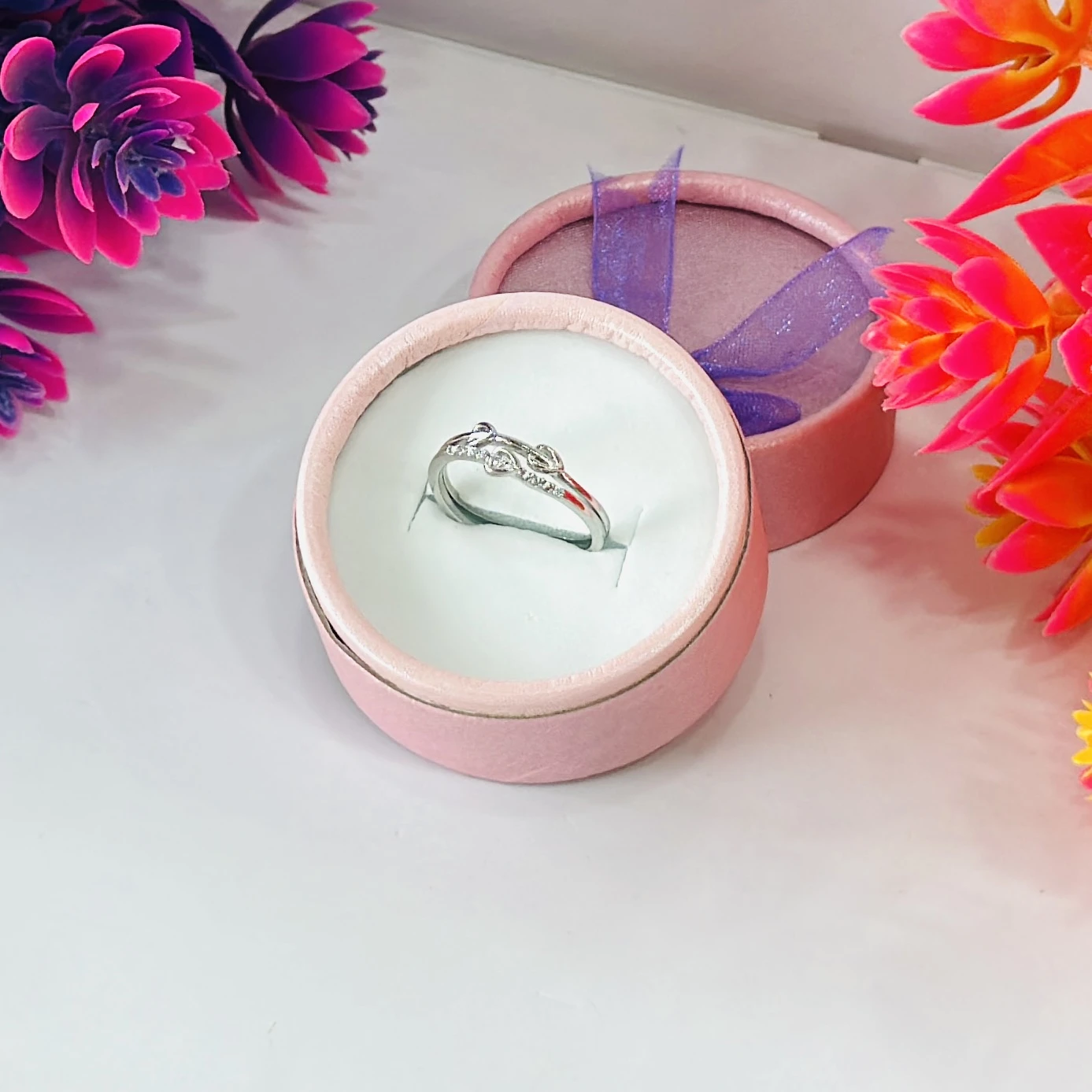 silver-toned, adjustable, open-band nail ring