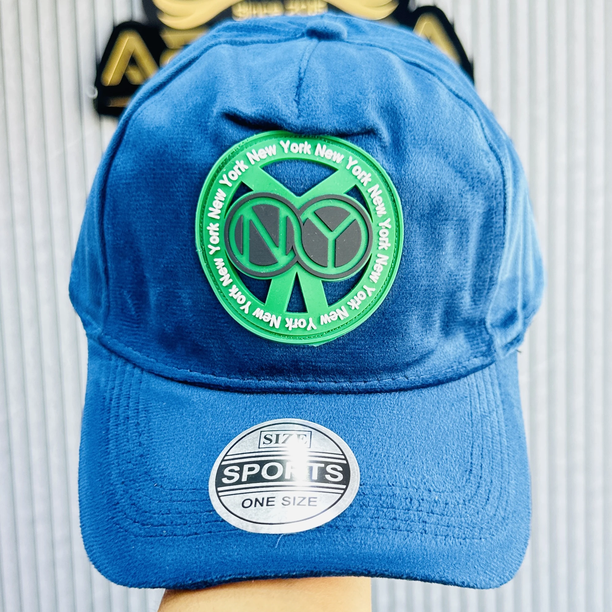 Blue velvet baseball cap