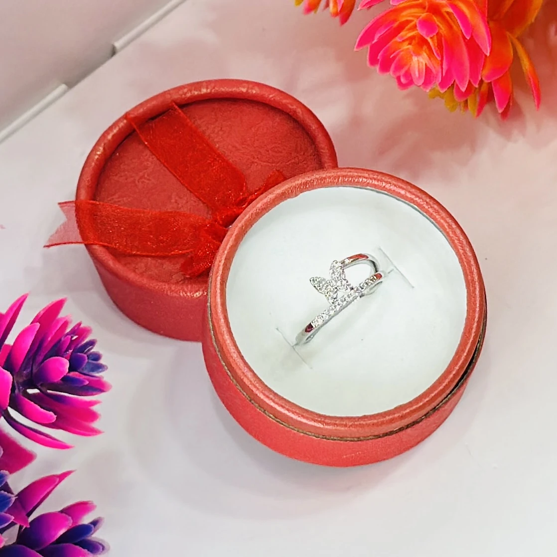 Sterling silver, cubic zirconia butterfly