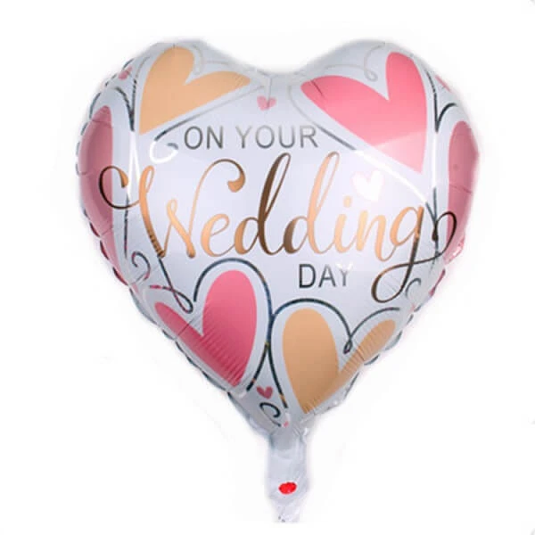 heart-shaped foil balloon for a wedding celebration.