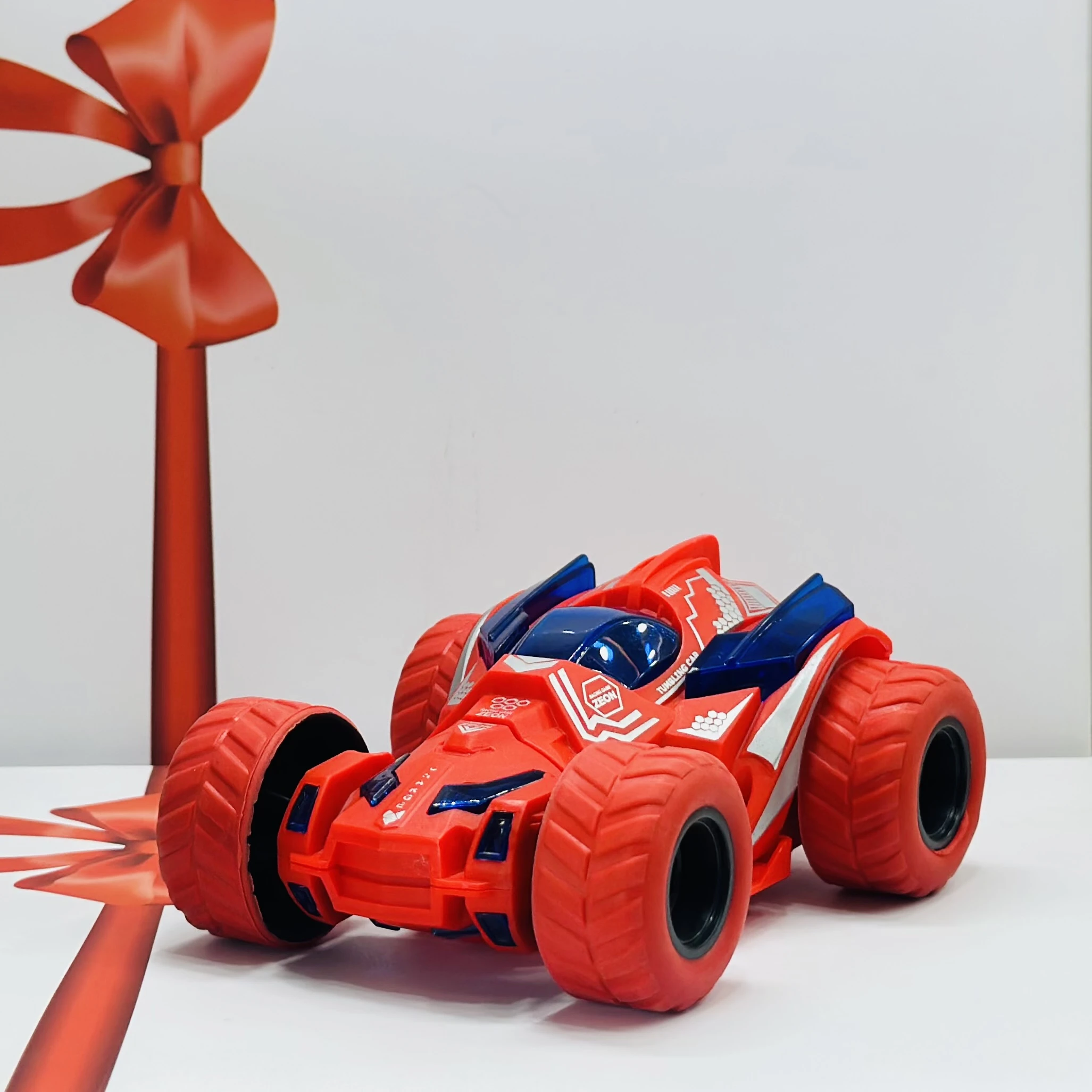 friction-powered toy stunt car