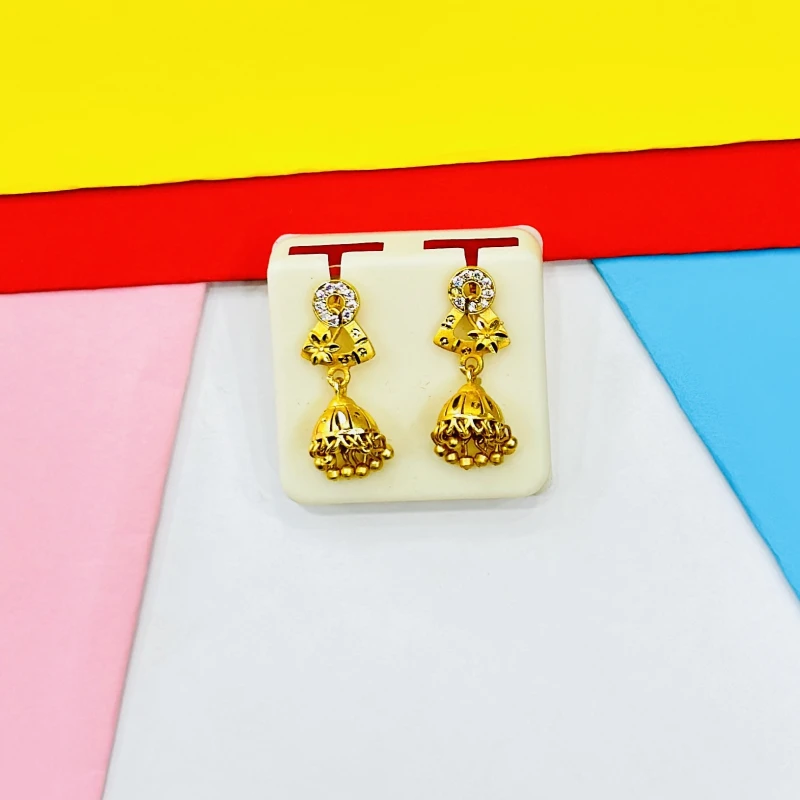 elegant gold-plated jhumka earrings