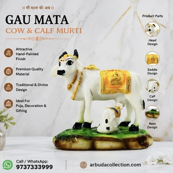 Kamdhenu Cow and Calf statue