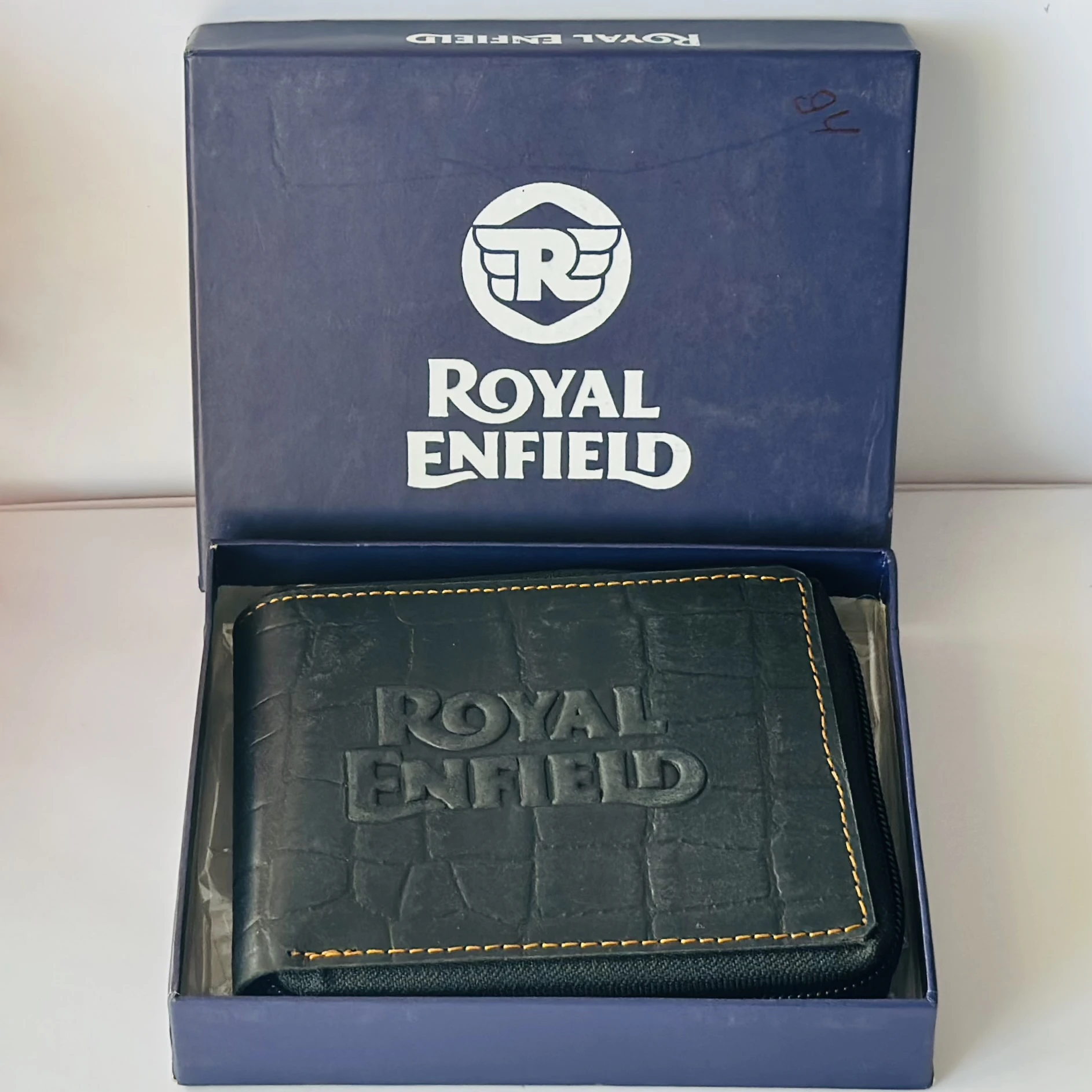 Black Royal Enfield leather wallet