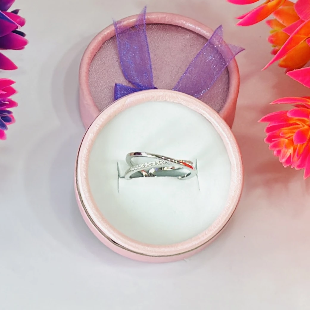 Sterling silver, intertwined couple's ring