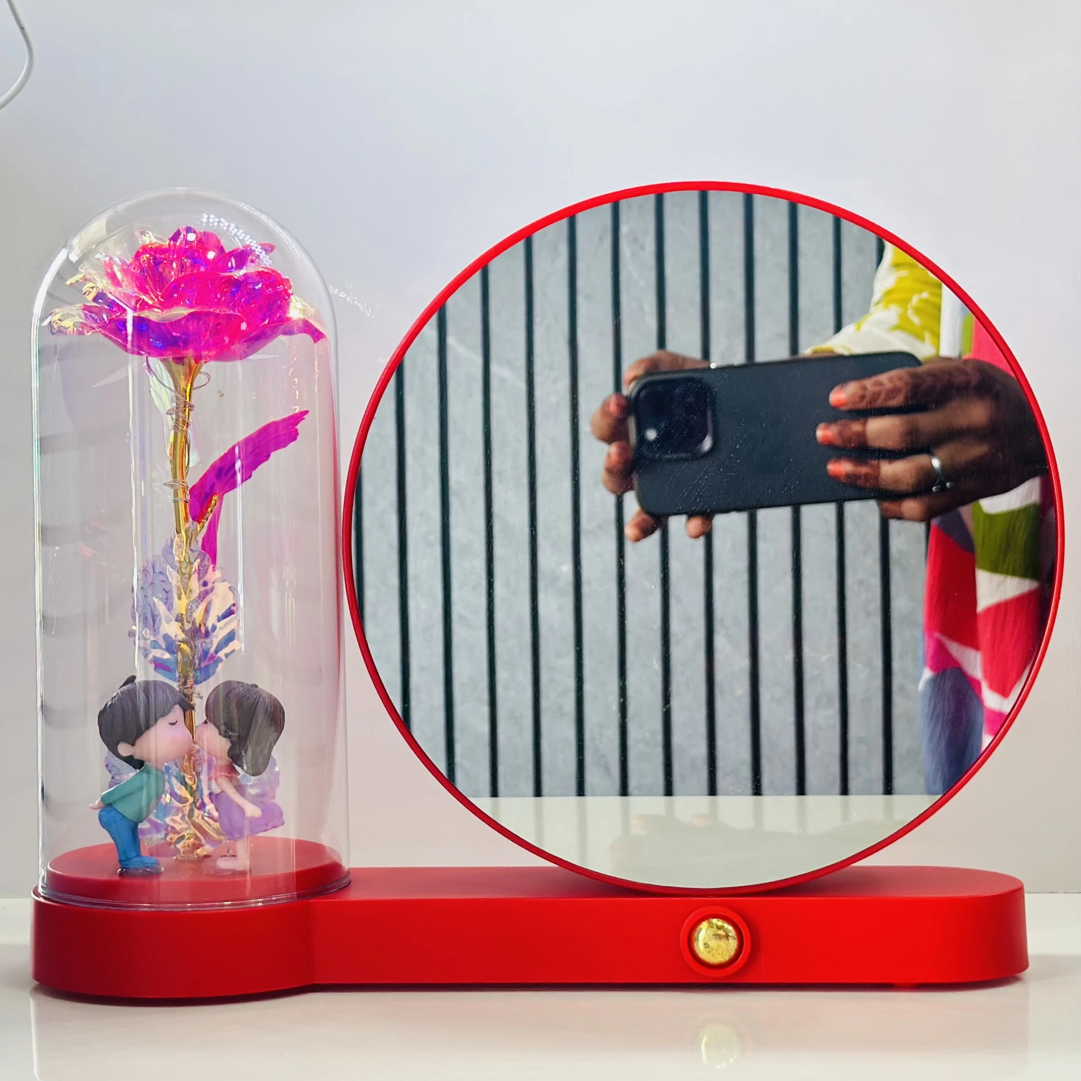 Eternal Rose in Glass with LED Light(SKU-3D244G)