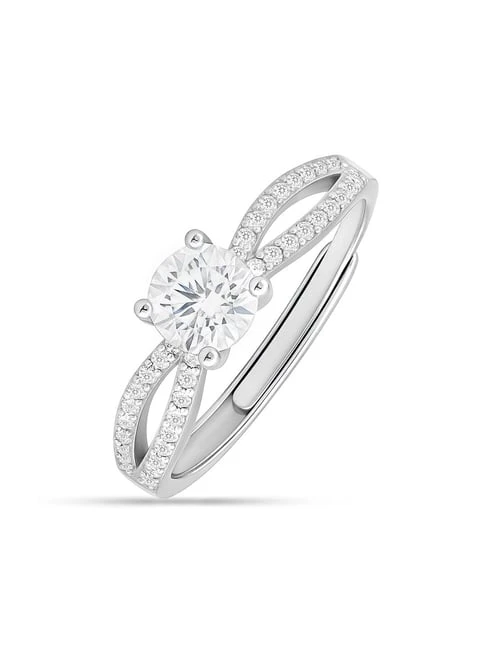 Promise of Forever Solitaire Rhodium Plated Ring.