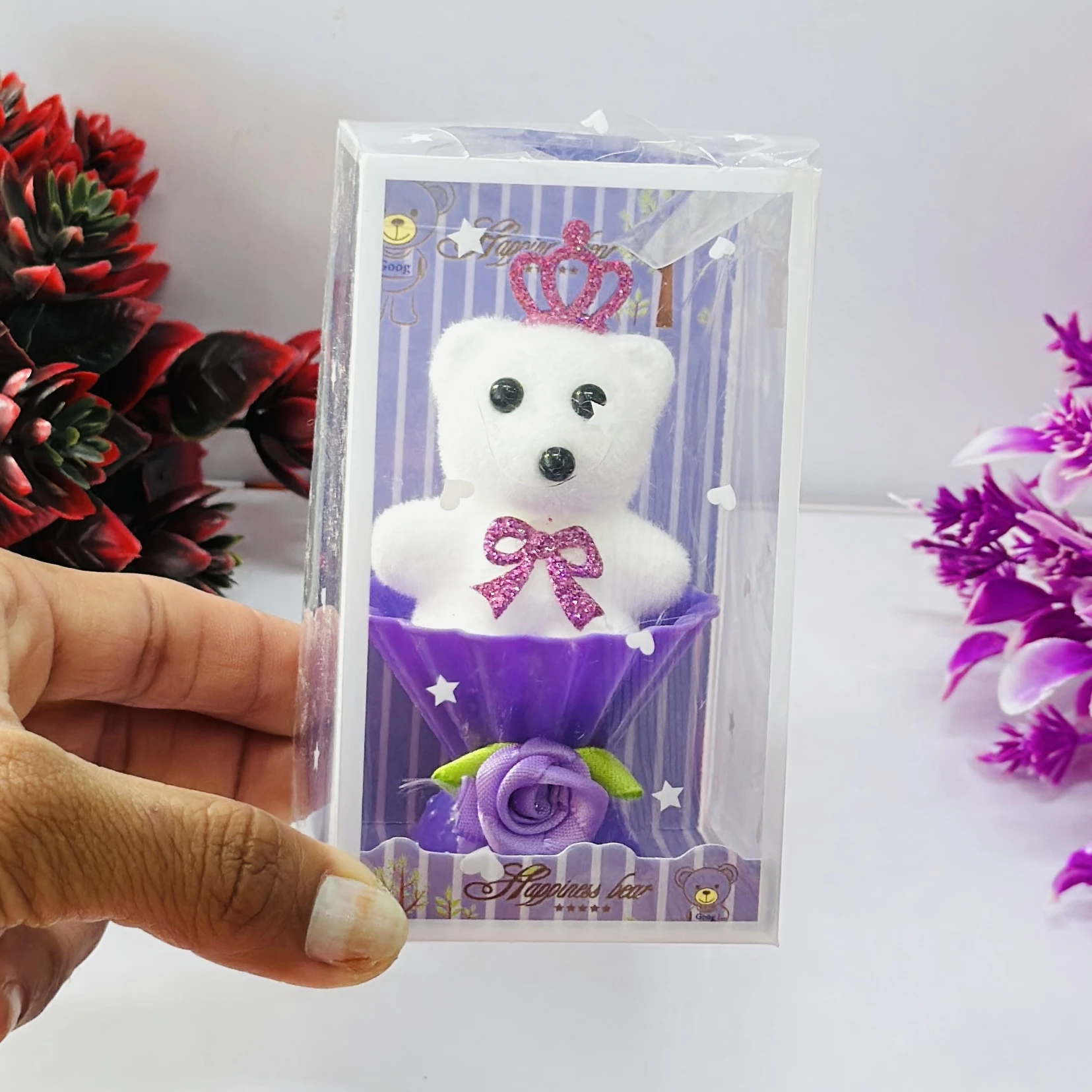 Small decorative teddy bear showpiece gift set.