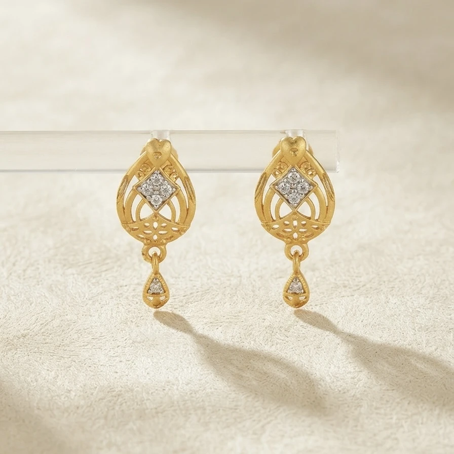 Raj And Deb gold-plated drop earrings