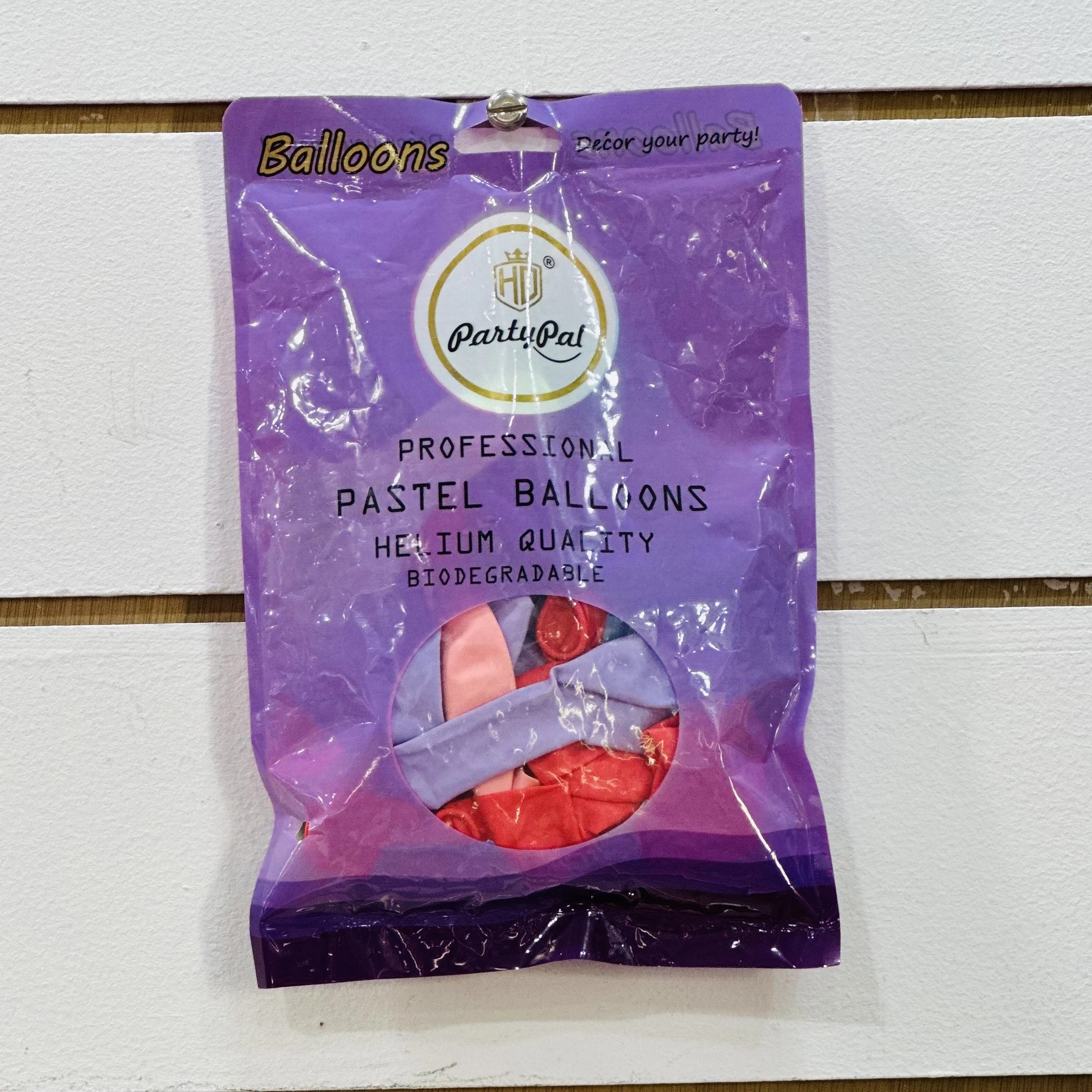 package of "PartyPal Professional Pastel Balloons."