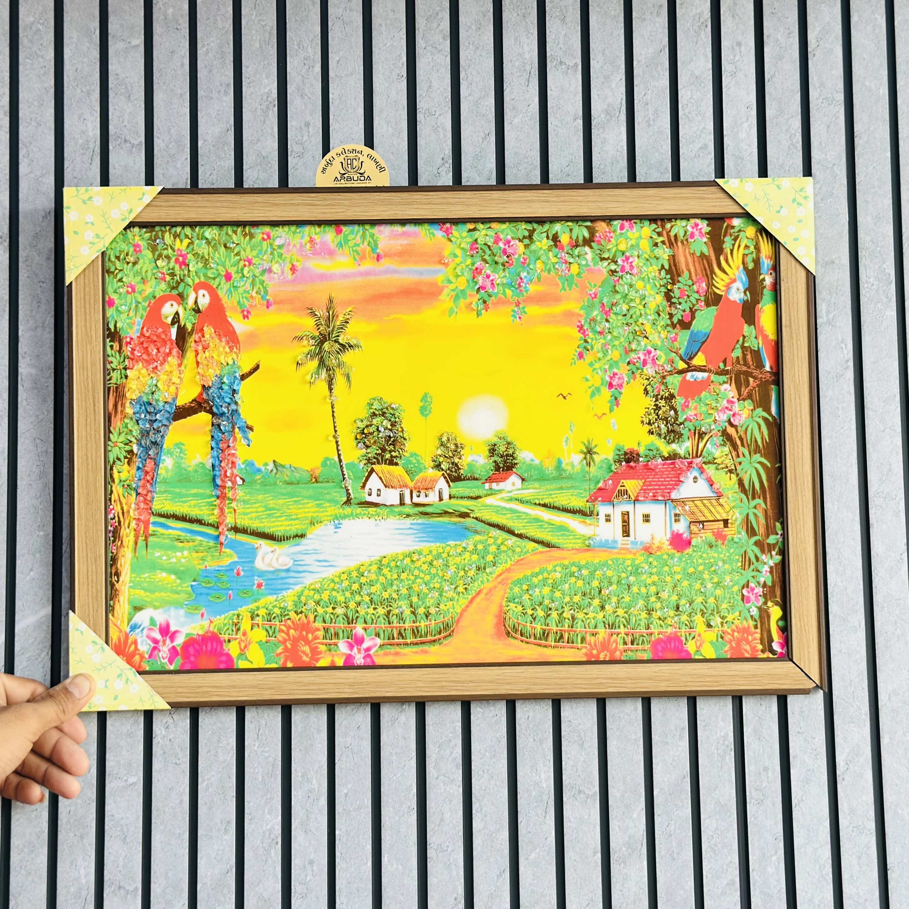painting featuring two parrots.(SKU-5QWQDE)