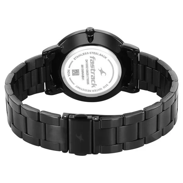 Fastrack Stunners Quartz Analog Maroon Dial Brown Stainless Steel Strap Watch For Guys  MODEL NO.38159NM03