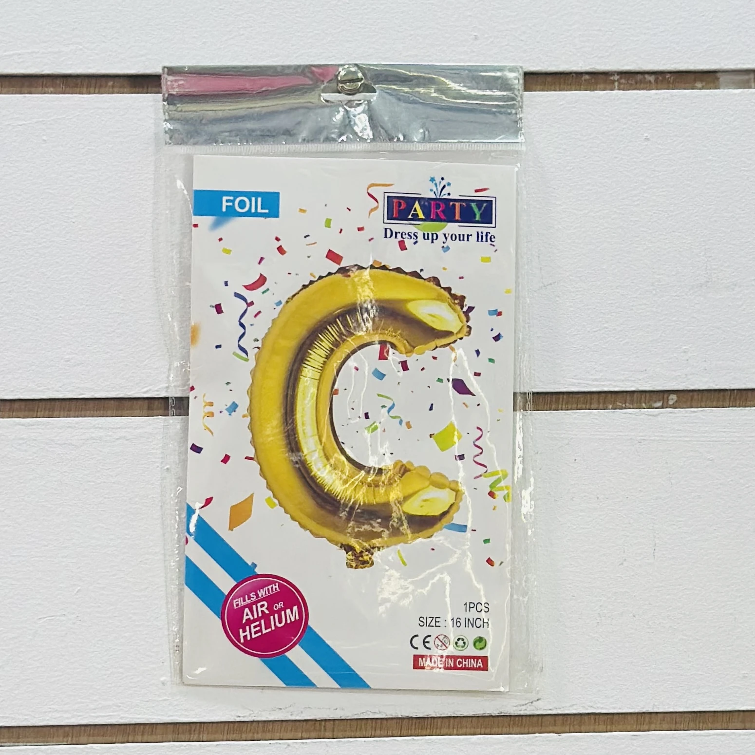 Gold foil letter "C”  balloon