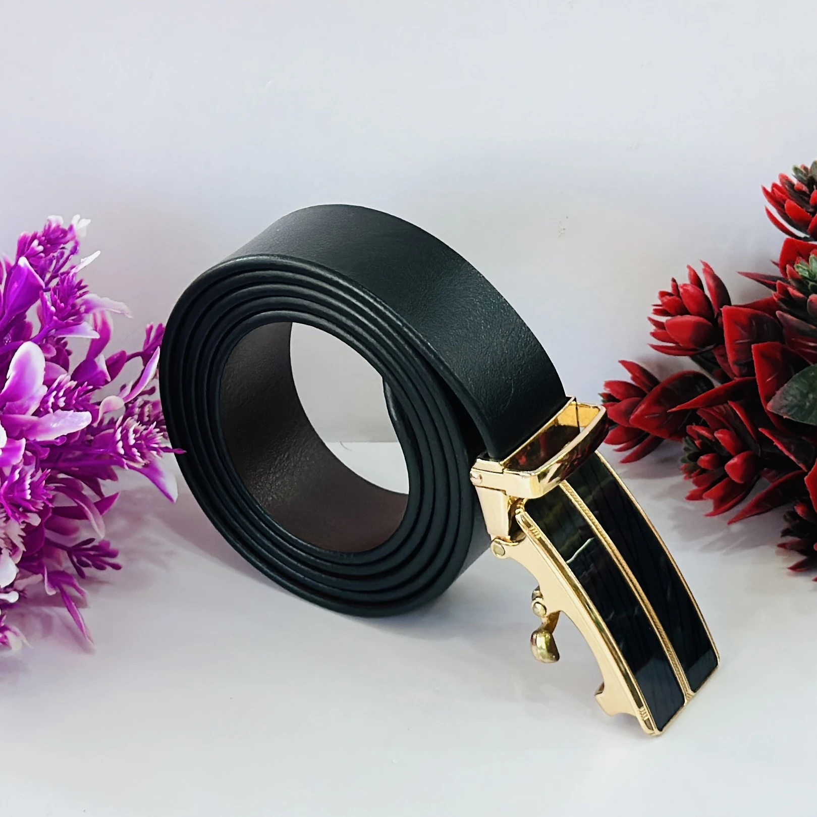 Men's Real Leather Ratchet Dress Belt