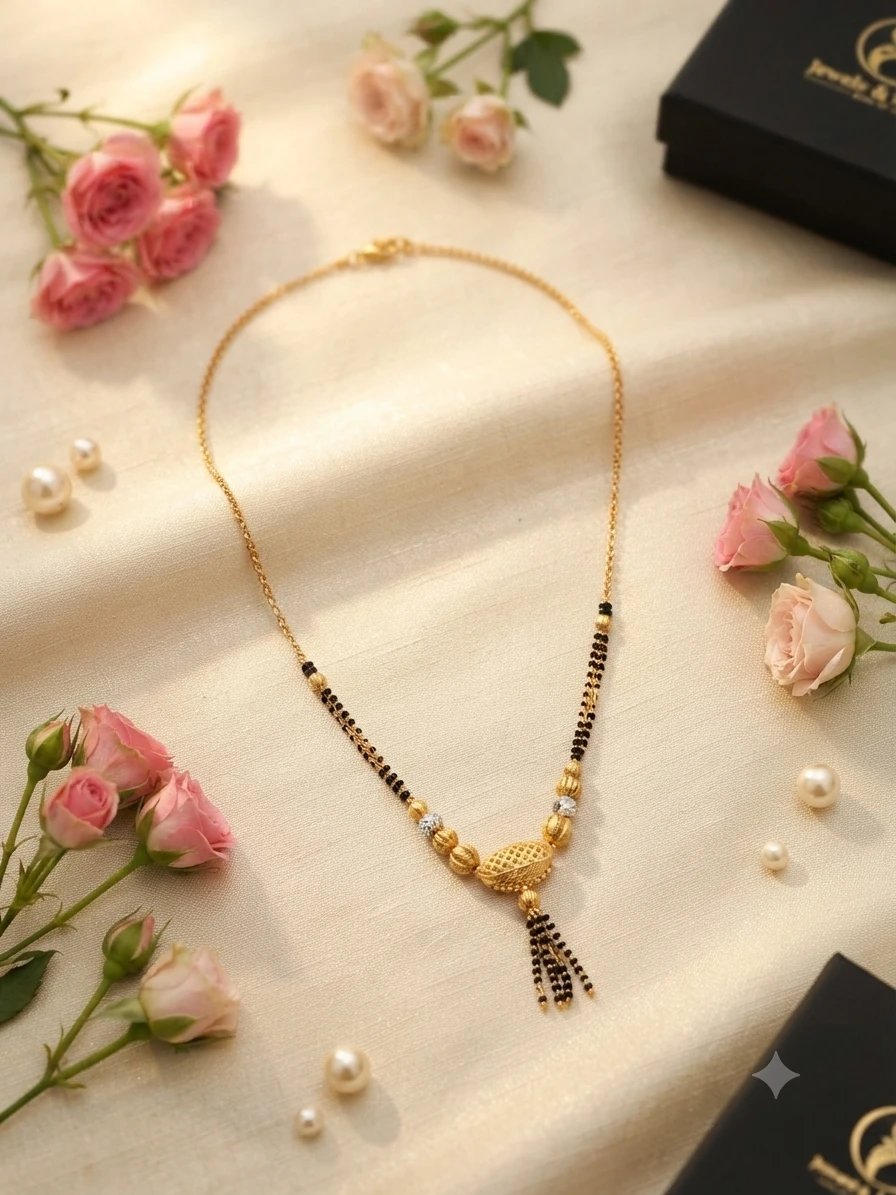 Aadvik Designs gold-plated beaded mangalsutra