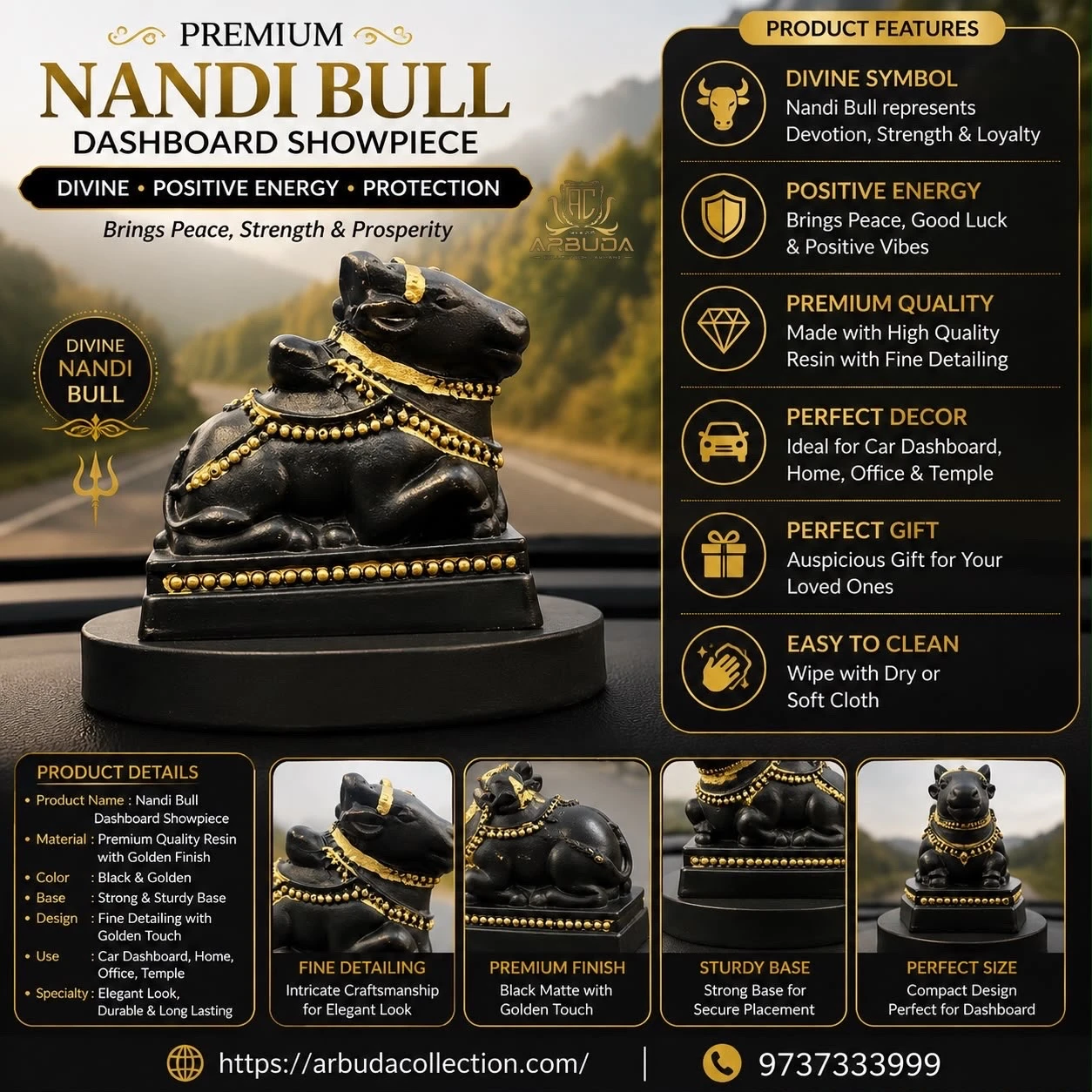 Statue of Nandi, the sacred bull of the Hindu god Shiva.