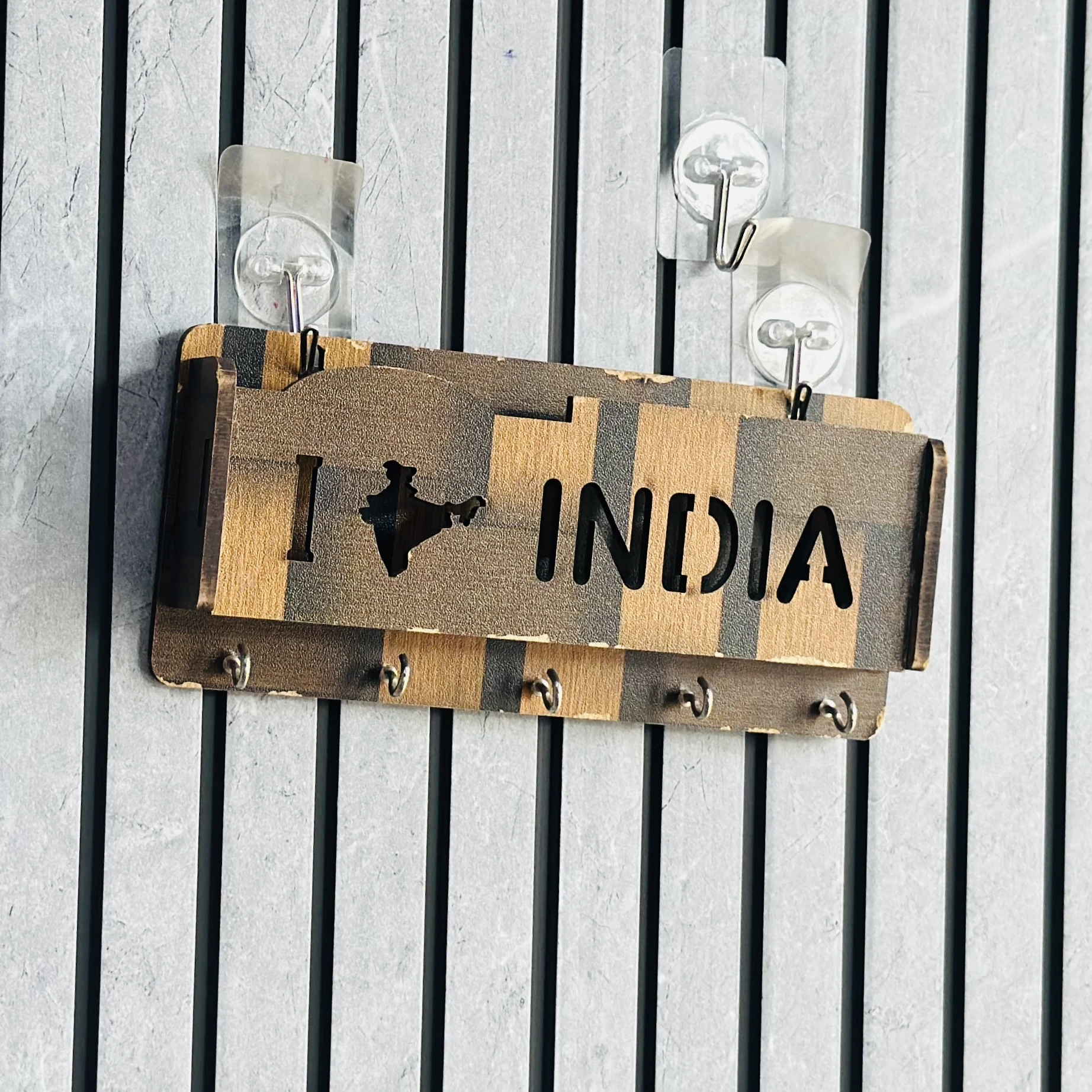 Wooden key holder for a wall(SKU-P9D442)