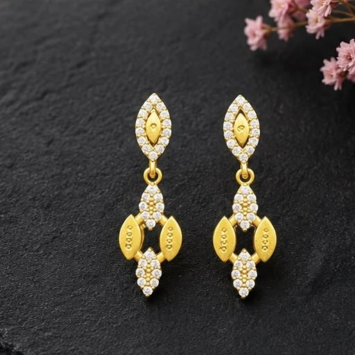 Gold plated brass drop earrings