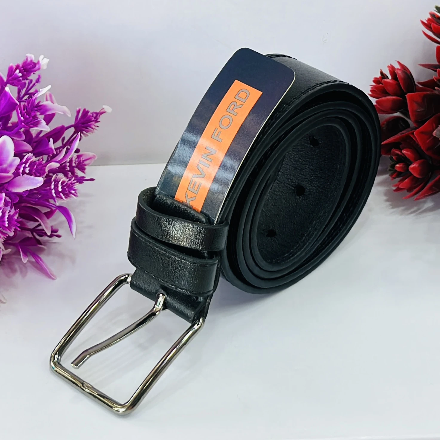 Black "Kevin Ford" men's belt