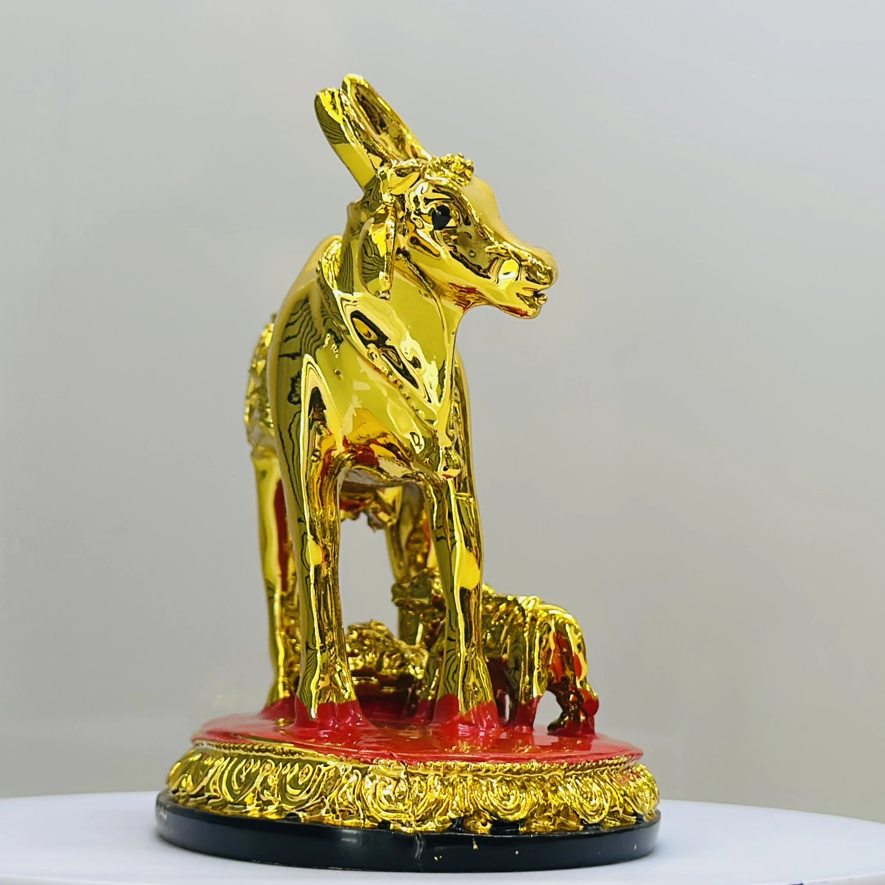 Idol of Kamadhenu, a divine cow in Hindu mythology.