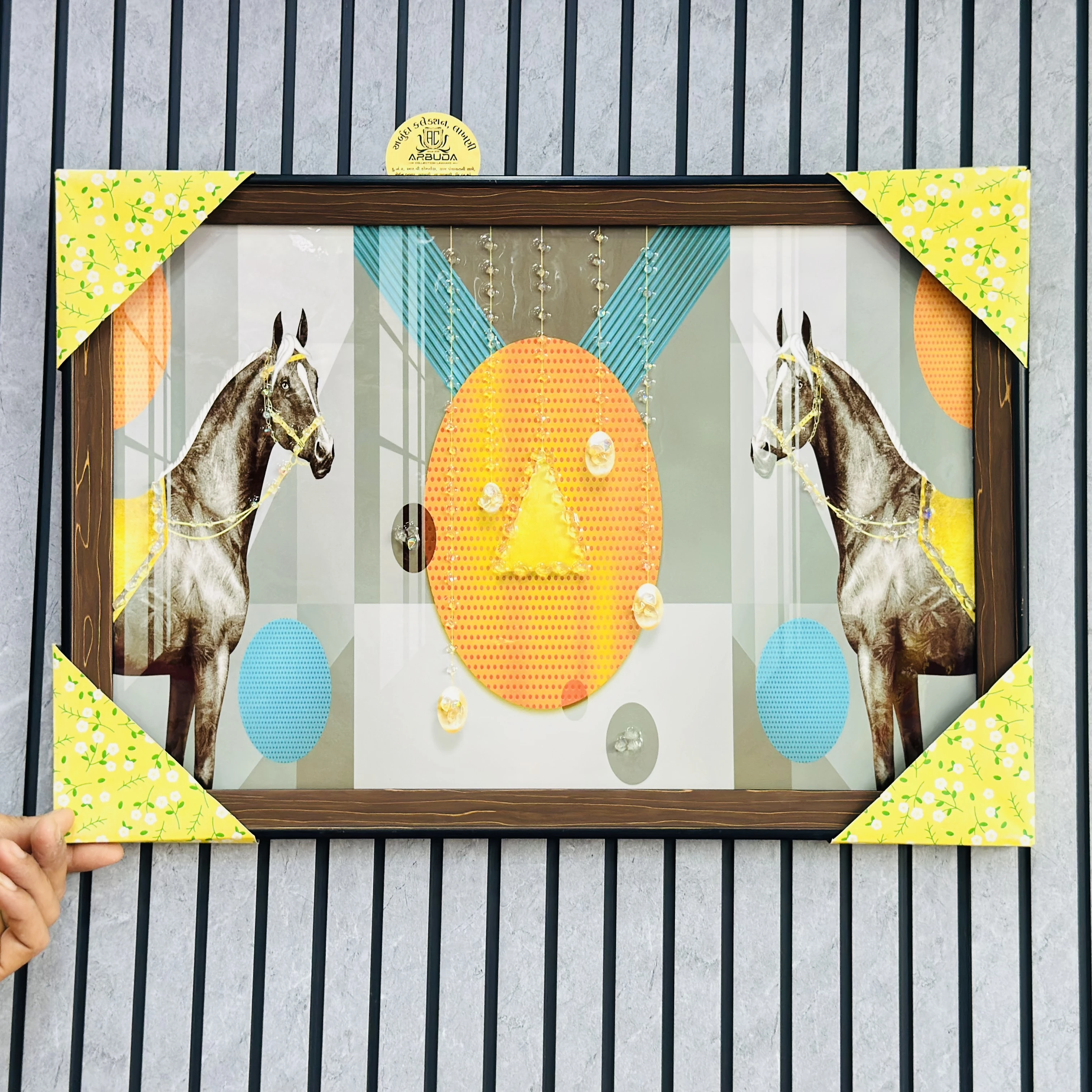 Two horses and abstract geometric shapes(SKU-6VXVSB)