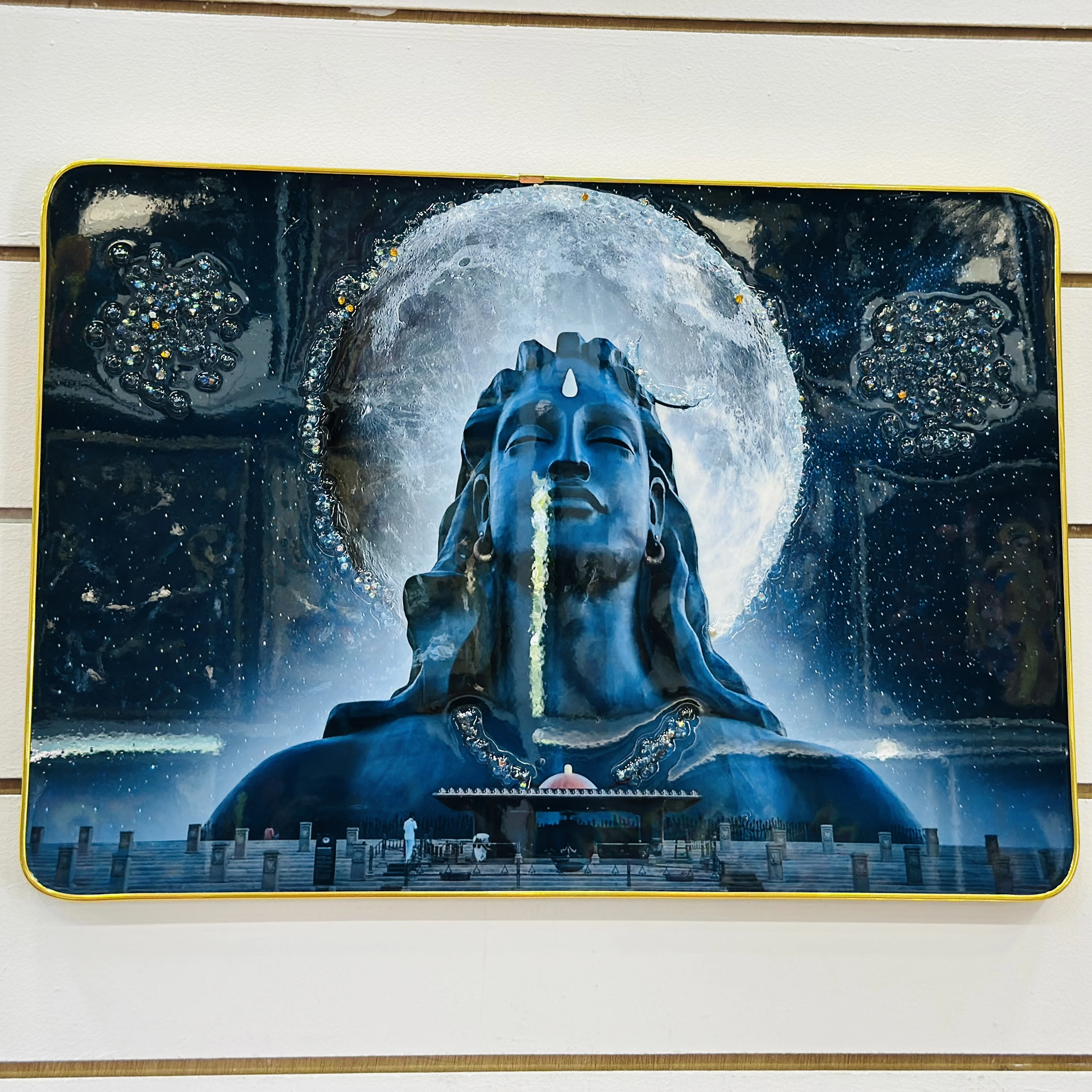 Wall painting of the Adiyogi Shiva statue. (SKU-BUV3CV)