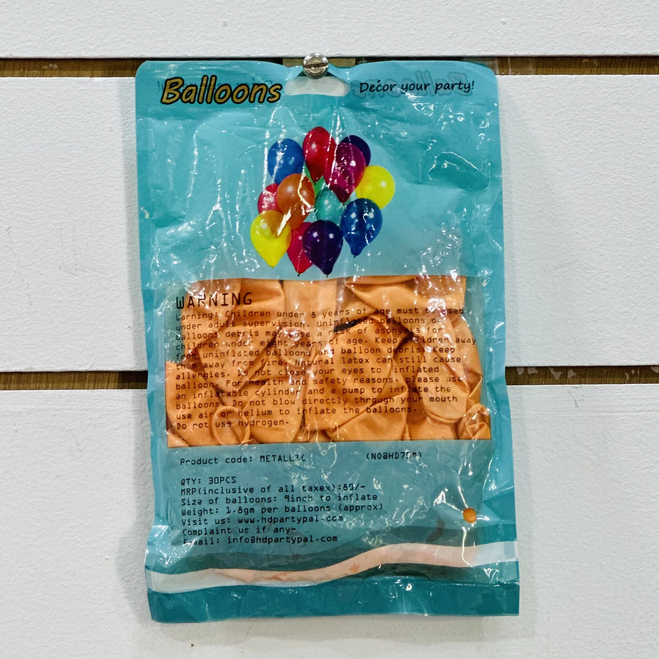 Package of HD PartyPal Professional Metallic Balloons.