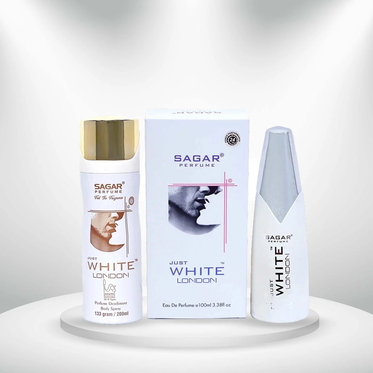 Sagar Just White London Perfume & Deodorant Combo.