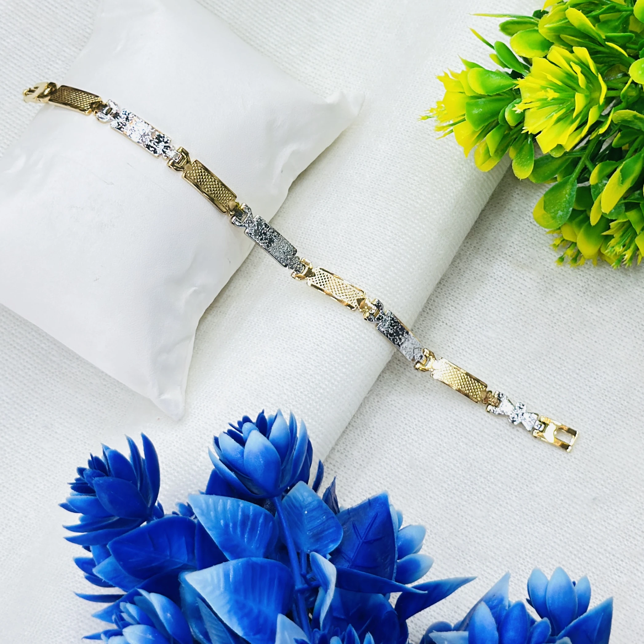 men's platinum and rose gold bracelet