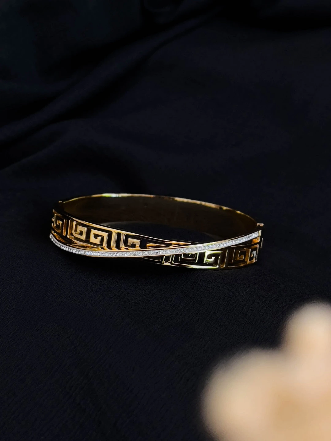Golden steel Kada bracelet